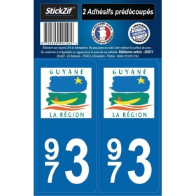 Stickers immatriculation Guyane (973)