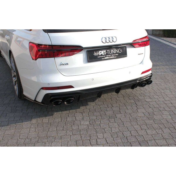 Diffuseur central Arrière avec faux Pots échappement Audi A6 C8 S-Line