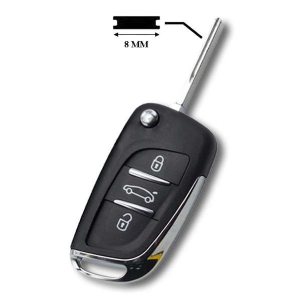 Boitier de clé télécommande Peugeot 208, 308. Coque clé plip PSA