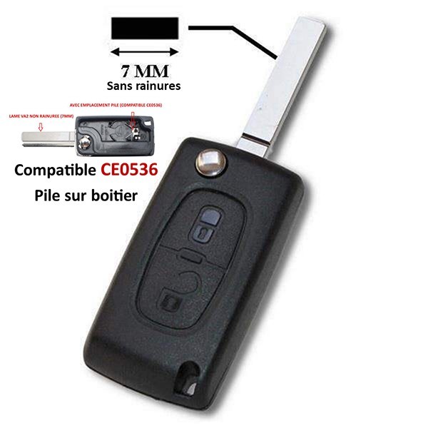 Coque de clé adaptable Peugeot Partner, Peugeot Expert ou Citroën Xsara  Klemax référence: PSA24