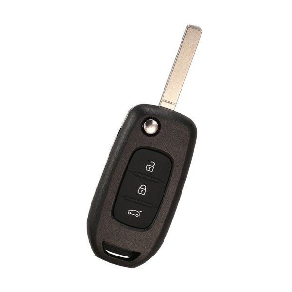 KASER Coque Clé Télécommande Plip Compatible pour Renault Megane 4 Kadjar  Espace 5 Remplacement de 4 Boutons Keyless avec Porte-clés en Cuir