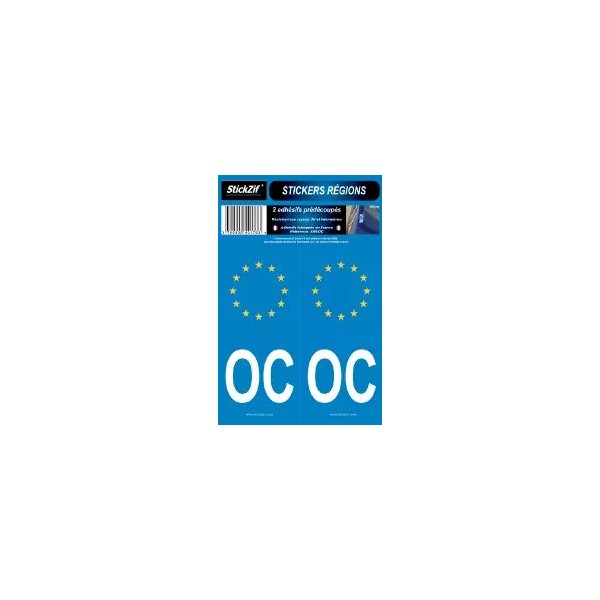 Stickers immatriculation Occitanie Europe