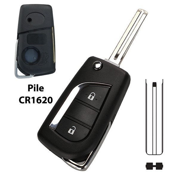 Coque De remplacement Clé Télécommande Plip 2 Boutons Pour Toyota