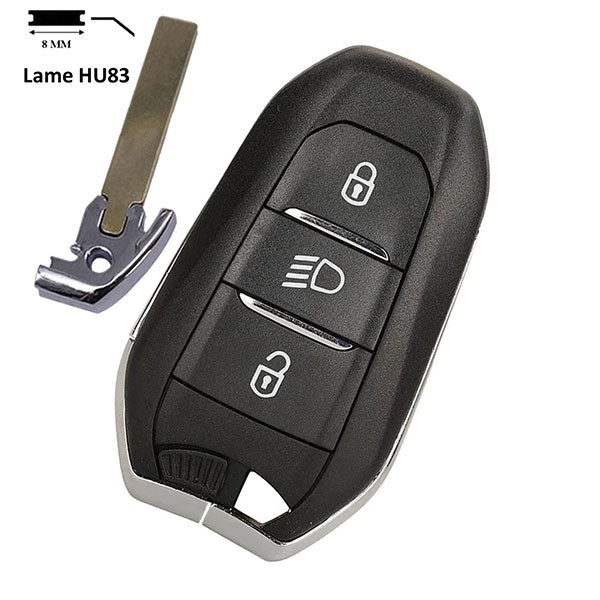 Coque clé PSA IM3A 3 boutons Phare lame HU83