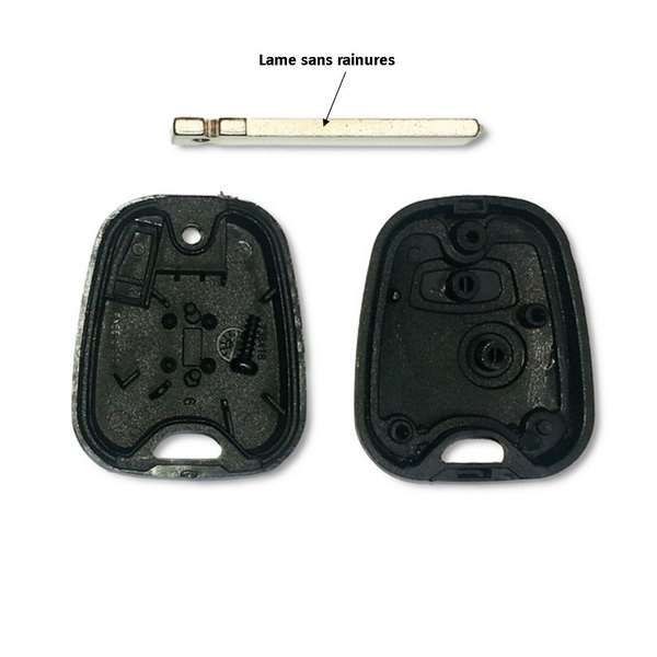 Boitier coque de clé 2 boutons Toyota Aygo lame non rainuree