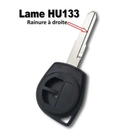 Coque Clé 2 boutons lame HU133 Opel Agila