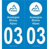 Autocollants immatriculation Allier 03