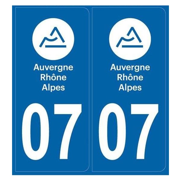 Autocollants immatriculation Ardèche 07