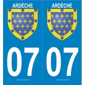 Autocollants plaque blason Ardèche