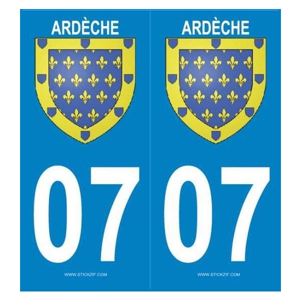 Autocollants plaque blason Ardèche