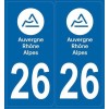 Autocollants plaque Drôme 26