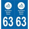 Autocollants immatriculation Puy de Dôme