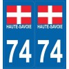 Autocollants immatriculation Haute-Savoie