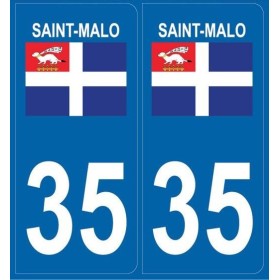 Autocollants immatriculation Blason Saint-Malo