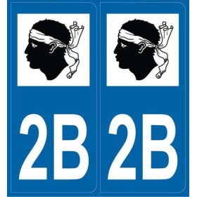 Autocollants immatriculation Corse 2B