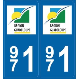 Stickers Plaque Guadeloupe (971)