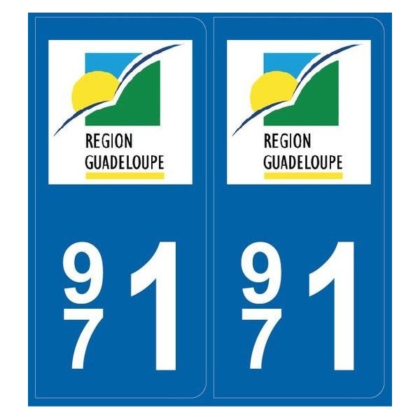 Stickers Plaque Guadeloupe (971)