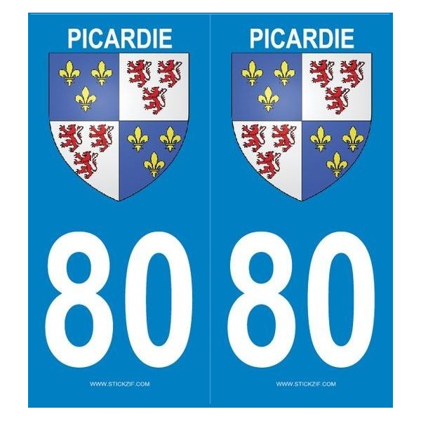 Stickers immatriculation Blason Picardie