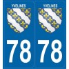 Stickers de plaque Blason Yvelines