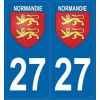 Autocollants immatriculation 27 Normandie