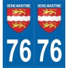 Autocollants immatriculation Seine Maritime