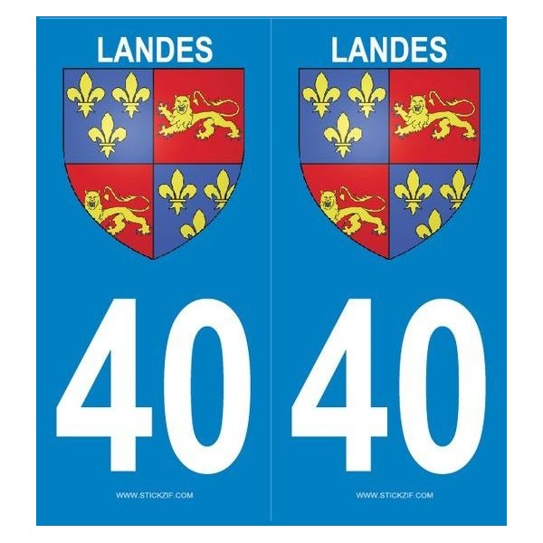 Autocollants de Plaques Blason des Landes