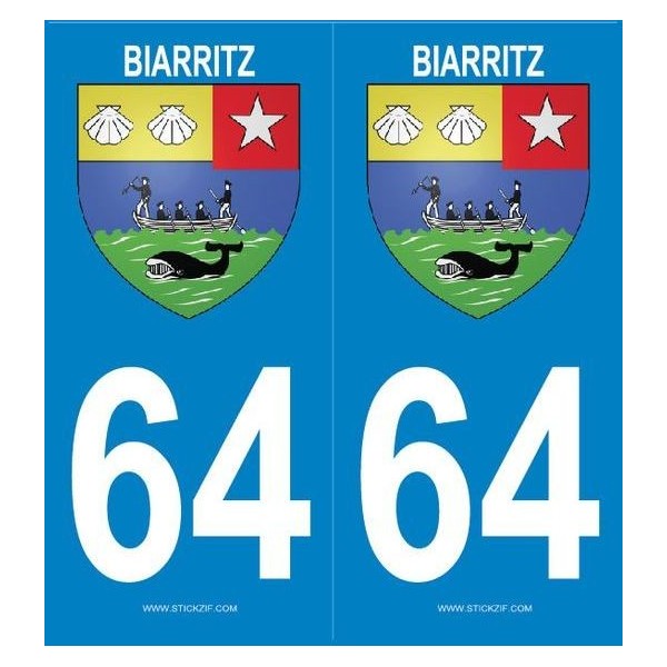 Autocollants Plaques Blason Biarritz