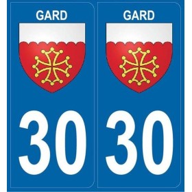Autocollants immatriculation Blason du Gard