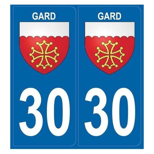 Autocollants immatriculation Blason du Gard