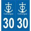Autocollants immatriculation Camargue (30)