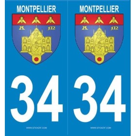 Autocollants Plaques Blason Montpellier