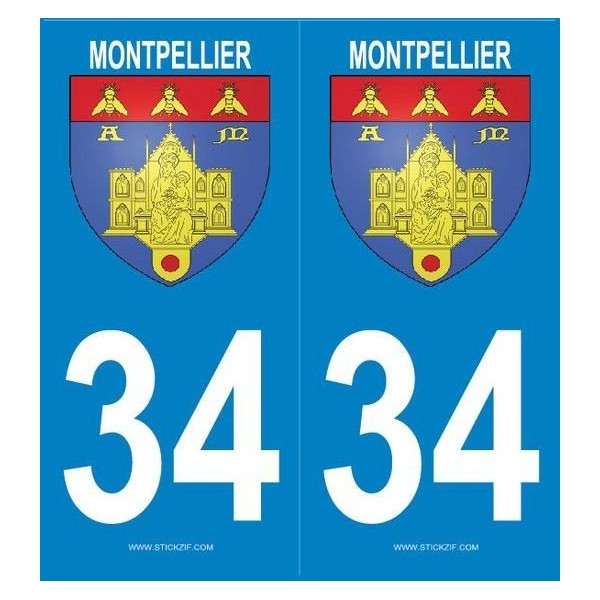 Autocollants Plaques Blason Montpellier