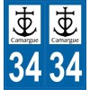 numéro immatriculation 30 La Camargue Autocollants
