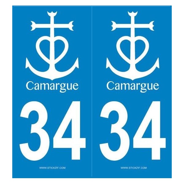 Autocollants de Plaques, Blason Camargue