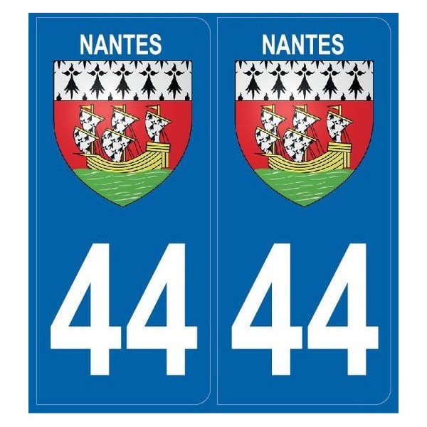 Autocollants immatriculation 44 Nantes