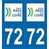 Autocollants plaques Sarthe (72)