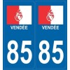 Stickers immatriculation Blason Vendée