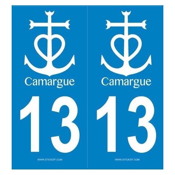 Autocollants Plaque Camargue Blanc