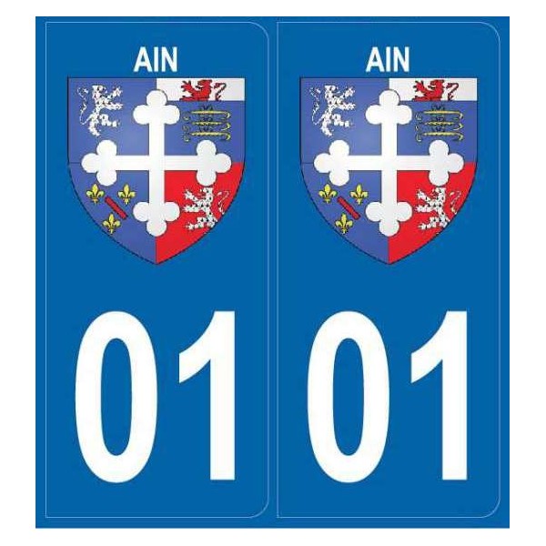 Autocollants immatriculation Blason Ain