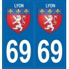 Autocollants immatriculation Lyon 69