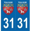 Autocollants Plaques Blason Toulouse