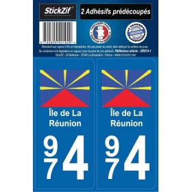 Autocollants immatriculation Blason Réunion