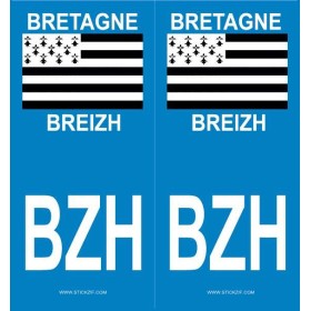 Stickers de plaque BZH Bretagne/Breizh