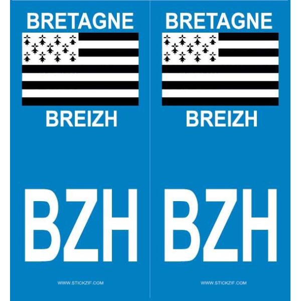 Stickers de plaque BZH Bretagne/Breizh