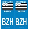 Stickers de plaque BZH Bretagne/Breizh